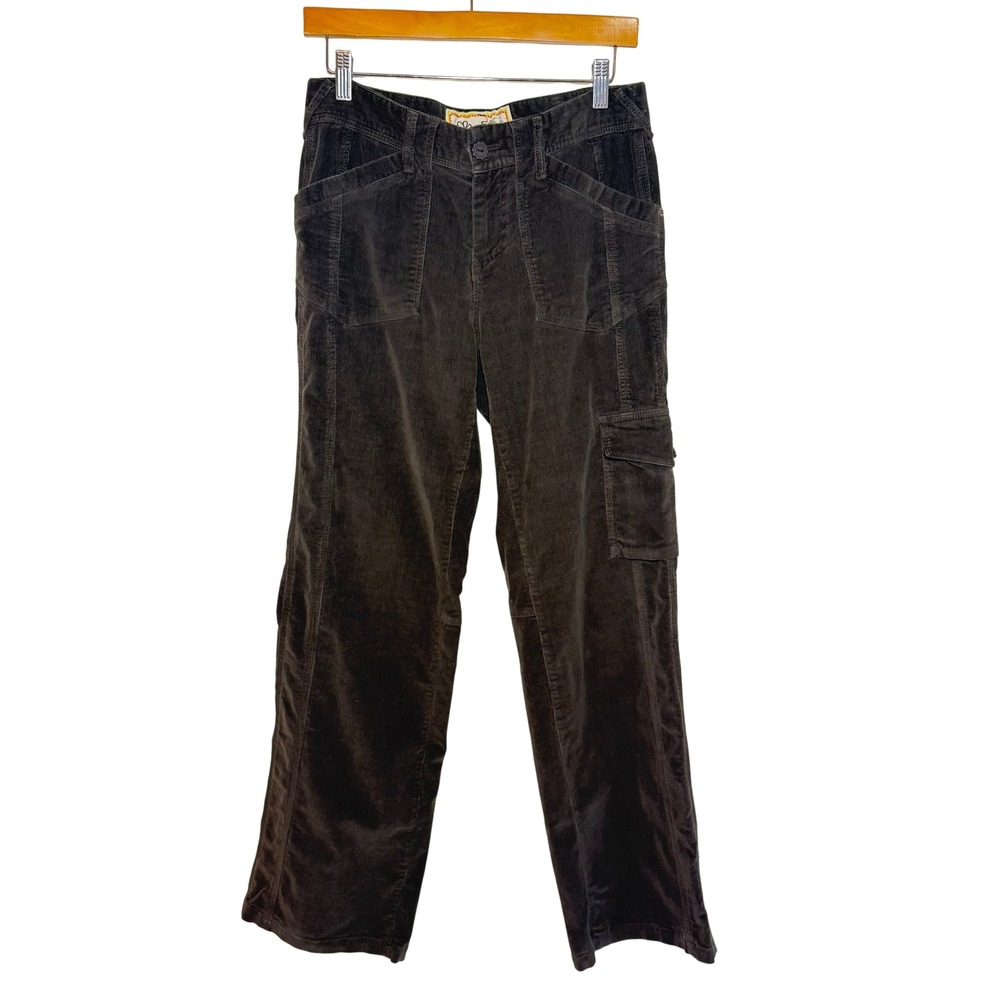 Aventura Corduroy Cargo Pants Brown Organic Cotton Gorpcore Utility Y2K Size 8